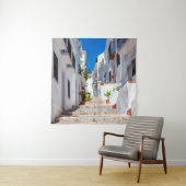 Aerial view of white city Frigiliana in sunny day  タペストリー (インサイチュ)