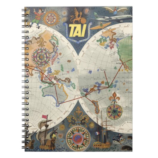 Aeriens Internationaux世界地図 ノートブック (正面)
