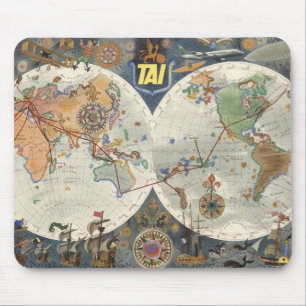 Aeriens Internationaux世界地図 マウスパッド