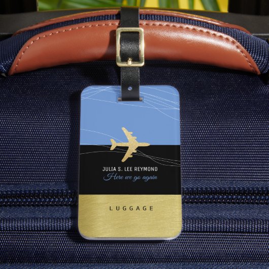 Aero旅行バッグID エレガント青 ラゲッジタグ (正面インサイチュ2)