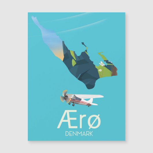 AEro，デンマーク地図と旅行のポスター (正面)