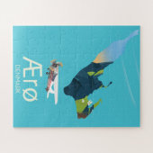 AEro，デンマーク地図と旅行のポスター ジグソーパズル (横)