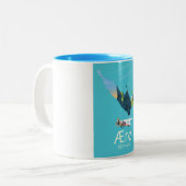 AEro，デンマーク地図と旅行のポスター ツートーンマグカップ (正面左)