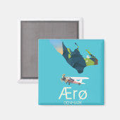 AEro,デンマーク地図と旅行のポスター マグネット (正面/裏面)