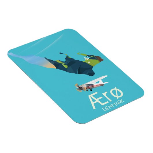 AEro，デンマーク地図と旅行のポスター マグネット (右側)