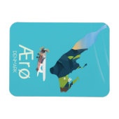AEro，デンマーク地図と旅行のポスター マグネット (横)