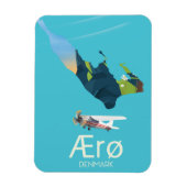 AEro，デンマーク地図と旅行のポスター マグネット (縦)