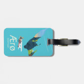 AEro，デンマーク地図と旅行のポスター ラゲッジタグ (裏面横)