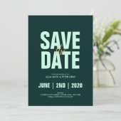 Aero モダン Blue Posterスタイル日付の保存 招待状 (スタンド正面)