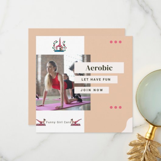 Aerobics Sister Saying Funny Gymnastics Gift サンキューカード (正面/裏面インサイチュ)