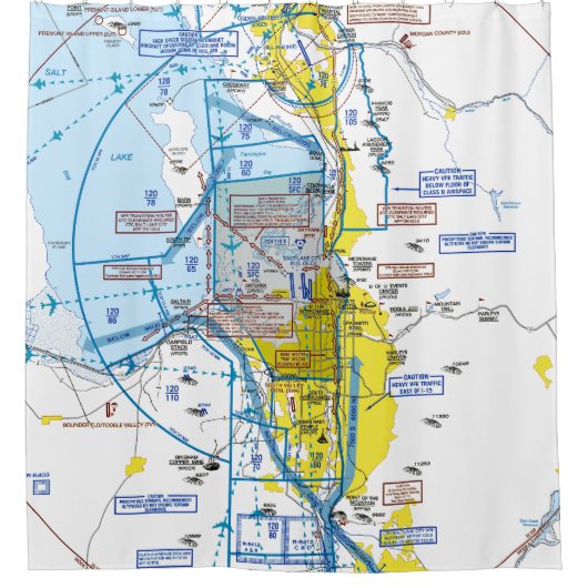 Aeronautical Chart シャワーカーテン (正面)