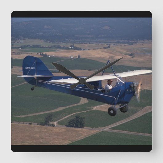 Aeronca, C-3, 1931, Schellville_クラシックAviation スクエア壁時計 (正面)