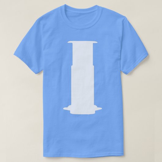 Aeropressホワイト限定版デザイン Tシャツ (デザイン正面)