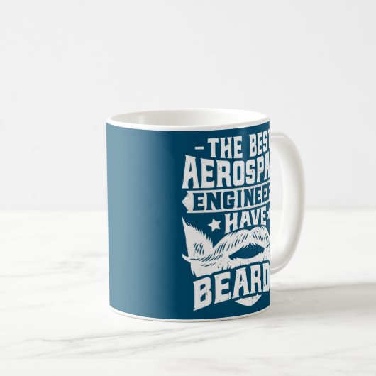 Aerospace Engineer Bearded Aerospace Engineering コーヒーマグカップ (正面右)