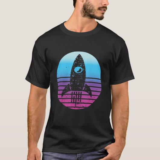 Aerospace Engineer Retro Sunset Aeronautical Space Tシャツ (正面)