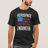 Aerospace Engineering US Flag Aerospace Engineer W Tシャツ (正面)