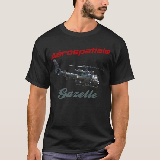 Aerospatiale gazelleヘリコプターsa 341 gazelle sa3 tシャツ (正面)
