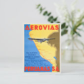 Aerovias Peruanas Peruperu Vintage Poster 1936 ポストカード (スタンド正面)