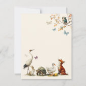 Aesop's Storybook Characters Baby Shower ノートカード (裏面)