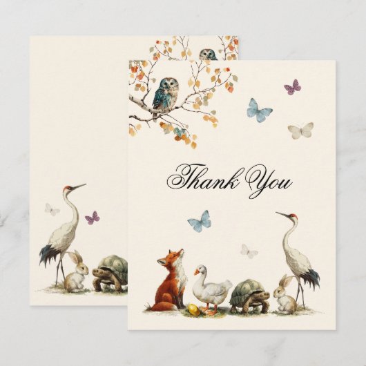 Aesop's Storybook Characters Baby Shower ノートカード (正面/裏面)