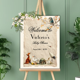 Aesop's Storybook Characters Baby Shower ポスター