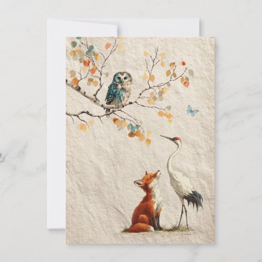 Aesop's Storybook Characters Baby Shower 招待状 (裏面)