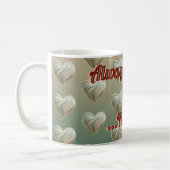 Aesthetic 3D Heart Green Valentine's | Custom Mug コーヒーマグカップ (左)