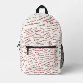 Aesthetic Anatomy Notes Medical Student Backpack プリントバックパック