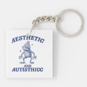 Aesthetic and Autisthicc Frog Illustration キーホルダー (裏面)