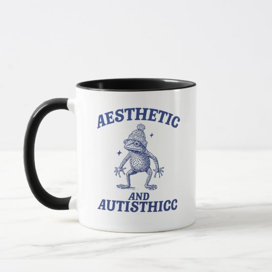 Aesthetic and Autisthicc Frog Illustration マグカップ (左)