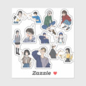 Aesthetic Anime Boy & Girl Casual Outfit Vinyl  シール (シート)