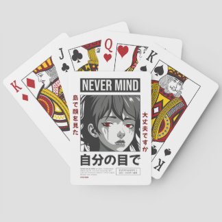 Aesthetic Anime Girl Playing Cards - "Never Mind"  トランプ