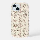 Aesthetic Autumn Doodle Pattern Phone Case iPhone 15ケース (裏面)