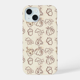 Aesthetic Autumn Doodle Pattern Phone Case iPhone 15ケース