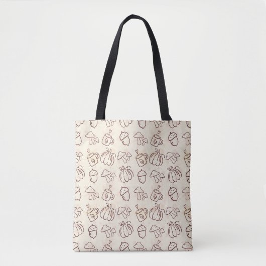 Aesthetic Autumn Doodle Pattern Tote Bag トートバッグ (正面)