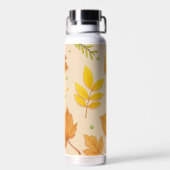 "Aesthetic Autumn Leaves Pattern Water Bottle"  ウォーターボトル (背面)