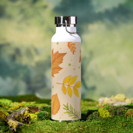 "Aesthetic Autumn Leaves Pattern Water Bottle"  ウォーターボトル