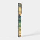 Aesthetic Beach Sunset Watercolor Custom Name iPhoneケース (右側面)