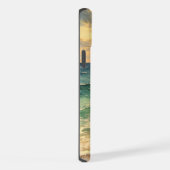 Aesthetic Beach Sunset Watercolor Custom Name iPhoneケース (右側面)