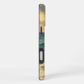 Aesthetic Beach Sunset Watercolor Custom Name iPhoneケース (右側面)