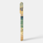 Aesthetic Beach Sunset Watercolor Custom Name iPhoneケース (左側面)