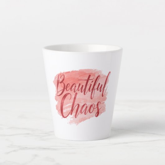 Aesthetic Beautiful Chaos Script Typography カフェラテマグ (正面)