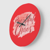 Aesthetic Beautiful Chaos Script Typography ラージ壁時計 (傾斜)