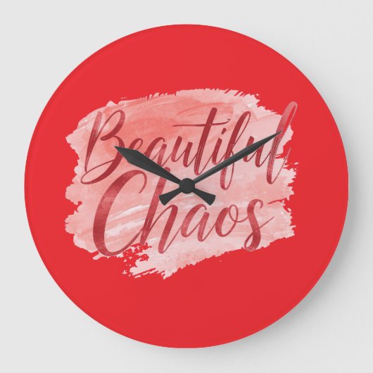 Aesthetic Beautiful Chaos Script Typography ラージ壁時計 (正面)