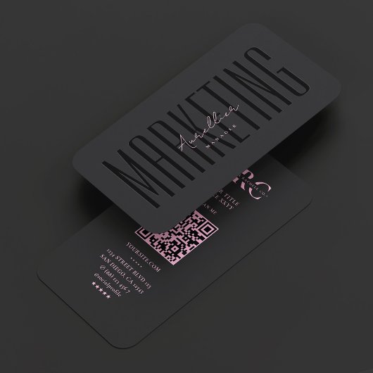Aesthetic Beauty Professional Marketing Black Pink 名刺