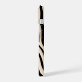 Aesthetic Beige and Black Zebra Stripe Pattern  iPhone 15ケース (左側面)