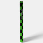 Aesthetic black and green checkerboard retro Case-Mate iPhoneケース (裏面 / 左)