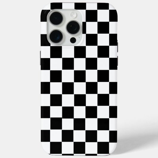Aesthetic black and white checkerboard retro Case-Mate iPhoneケース (裏面)