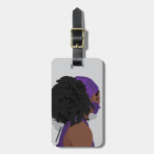 Aesthetic black woman natural hair ラゲッジタグ (正面縦)