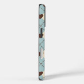 Aesthetic Blue,Cream Argyle Heart Pattern  cover Case-Mate iPhoneケース (裏面 / 右)
